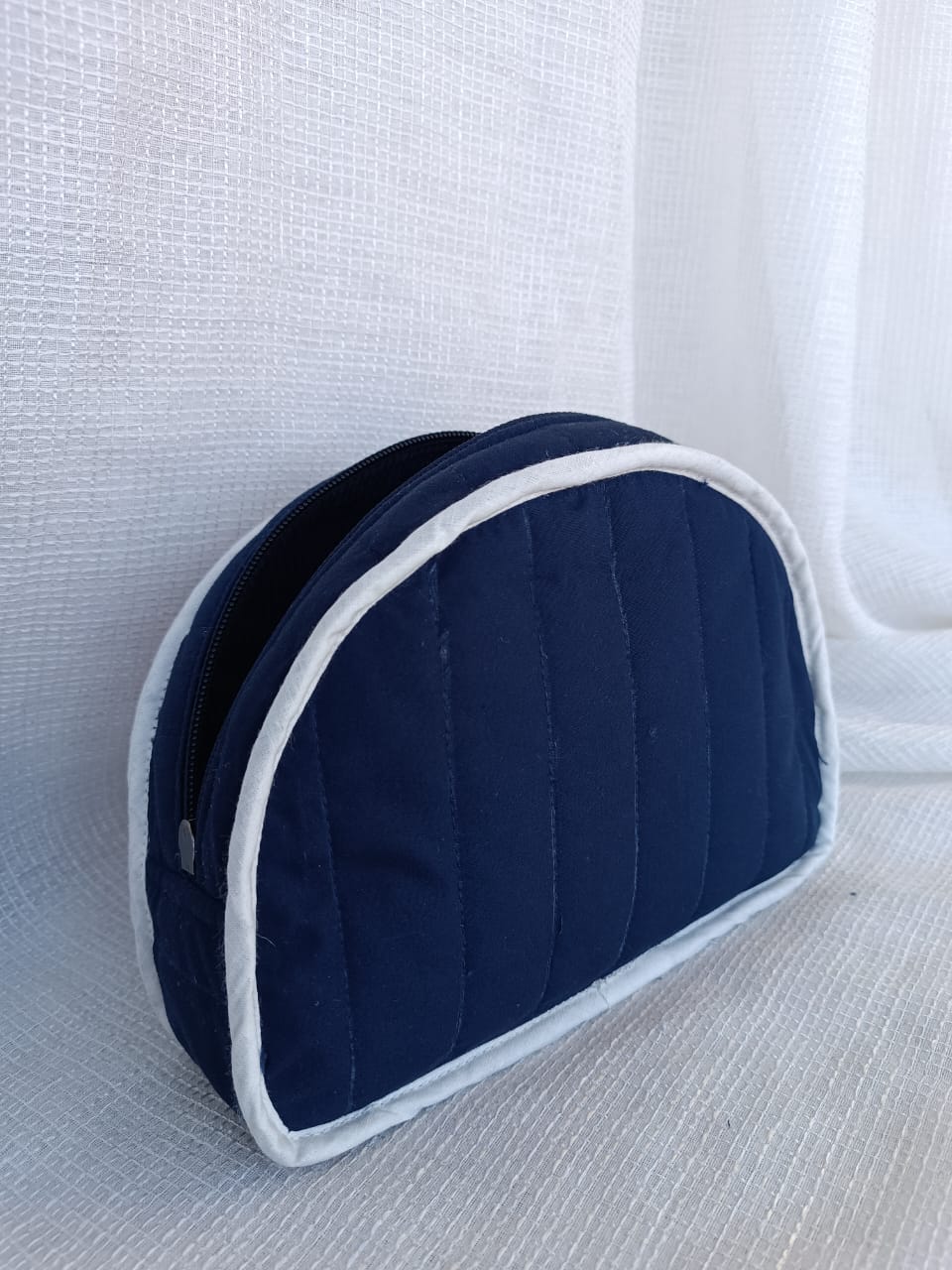 Pencil case / makeup bag (crescent-shaped)
