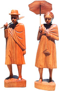 Wooden couple statuette