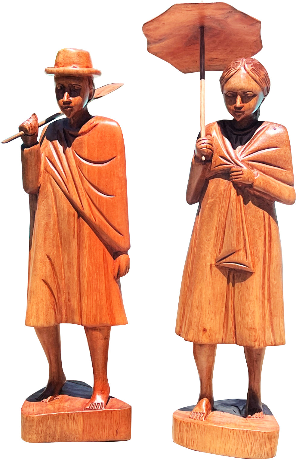 Wooden couple statuette