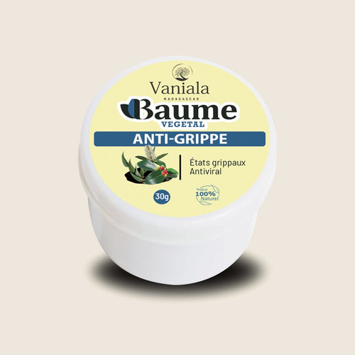 Anti-flu Balm from Madagascar | Vaniala – jar of plant balm on beige background
