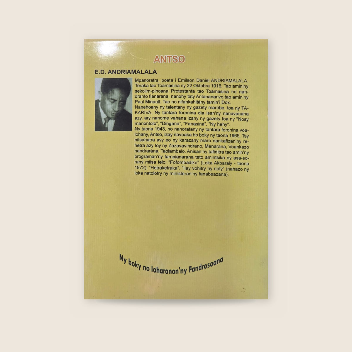 Antso by E.D. Andriamalala | Malagasy Novel – book cover