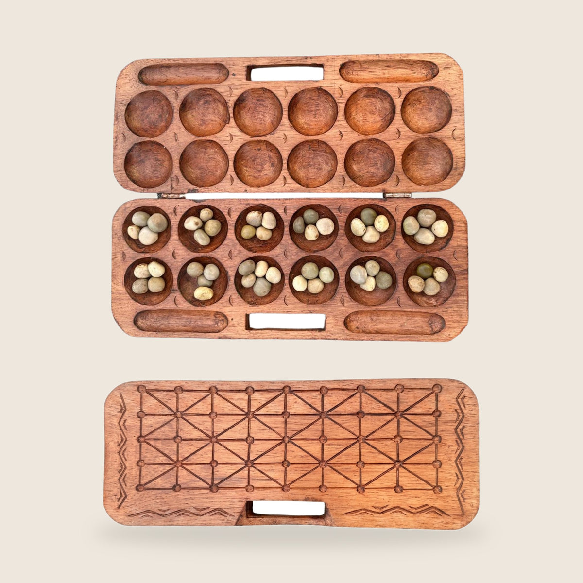 Katro & Fanorona Malagasy Games Set | Gasy Karts – Katro and Fanorona boards side by side