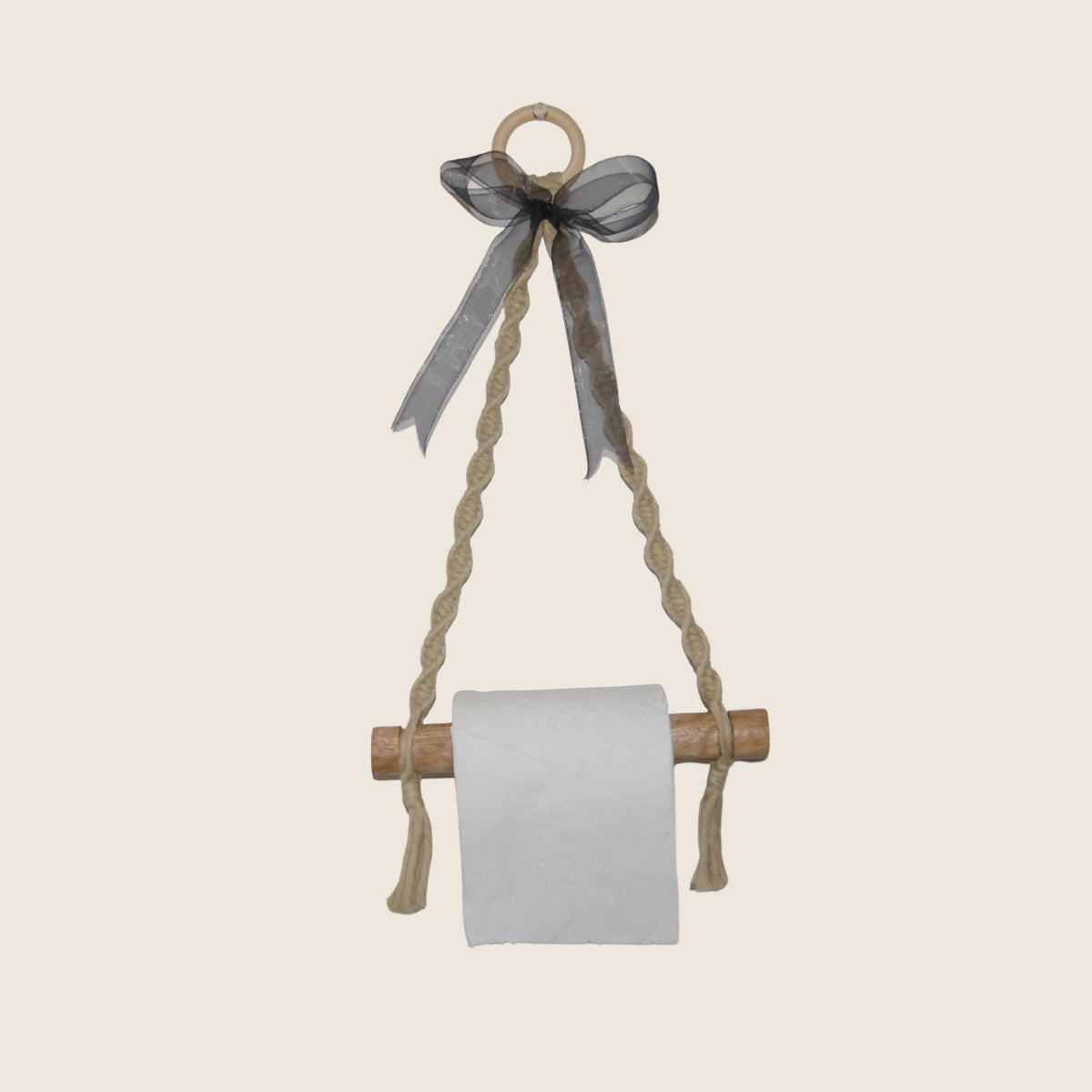 Toilet Paper Holder from Madagascar | Craft Your Dream – macrame toilet paper holder with a wooden bar