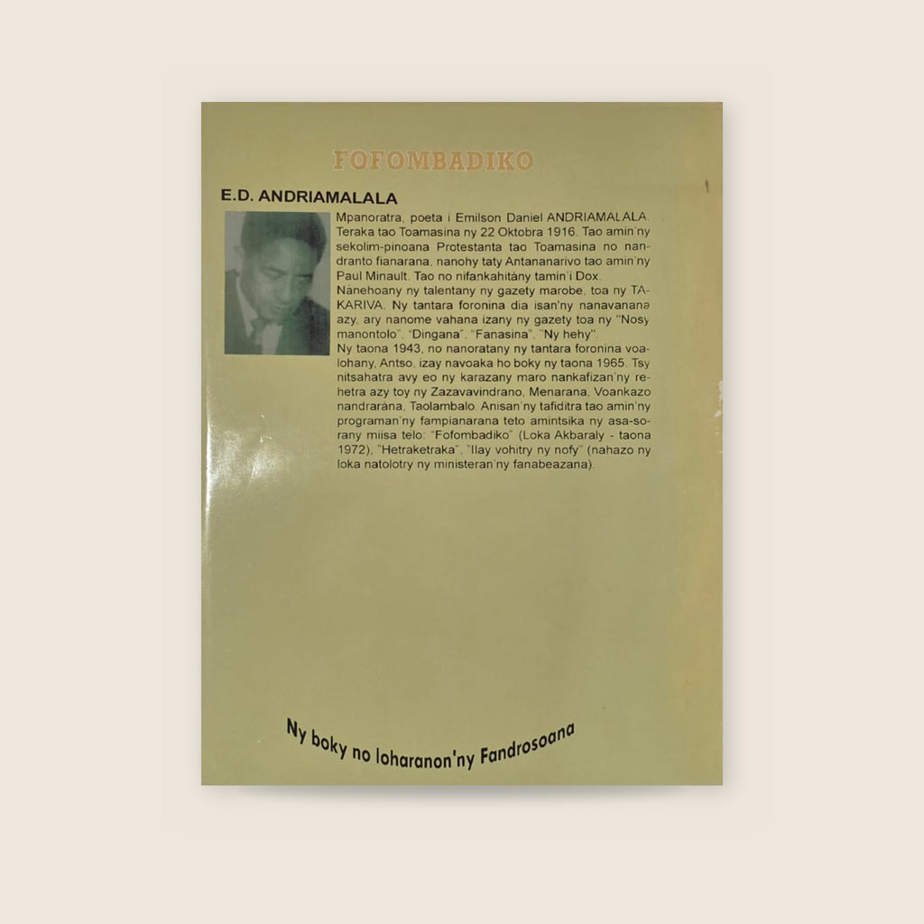 Fofombadiko by E.D. Andriamalala | Malagasy Novel – book cover