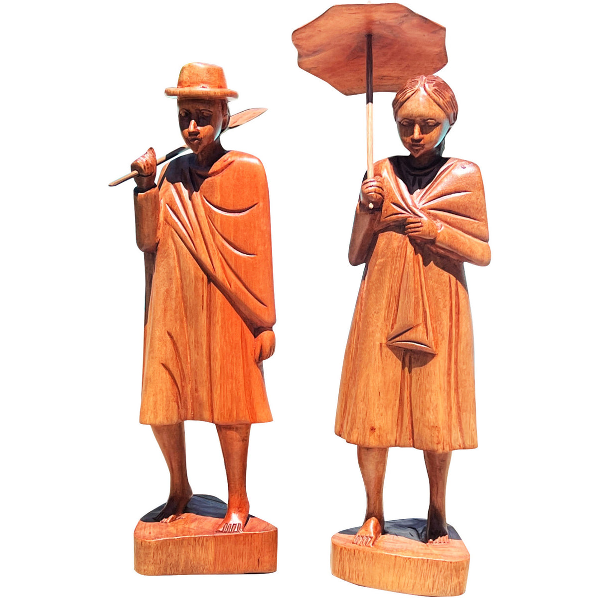 Wooden Couple Statuette from Madagascar | Gasy k'Arts – carved wooden statuette of a standing couple