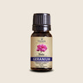 Geranium Essential Oil from Madagascar | Vaniala – essential oil bottle on beige background