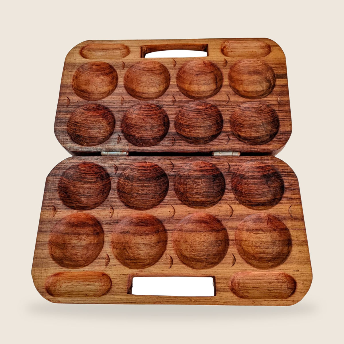 Katro Traditional Malagasy Game | Gasy Karts – empty 4-hole rosewood Katro board