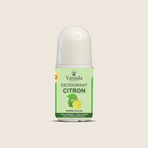 Lemon Alum Stone from Madagascar | Vaniala – the lemon alum stone deodorant in its packaging