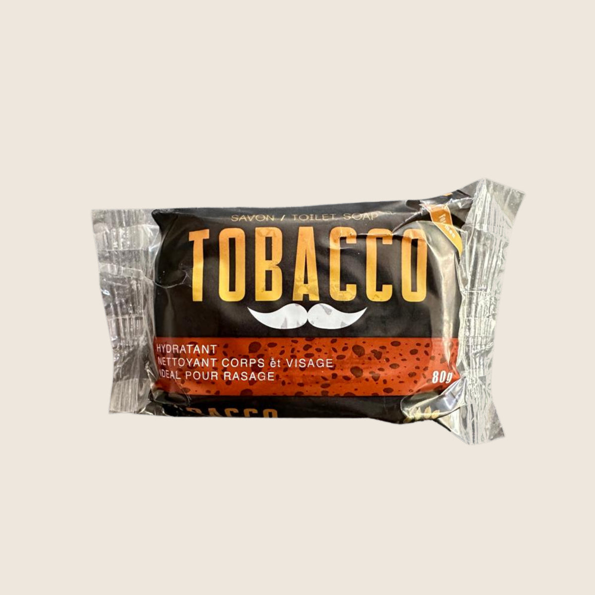 the wrapped Tobacco soap bar for men